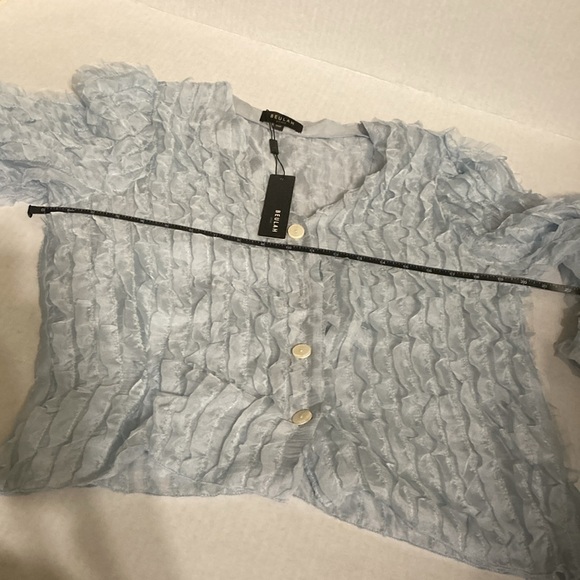 Beulah ruffled blouse NOTE missing button size one - Picture 10 of 13